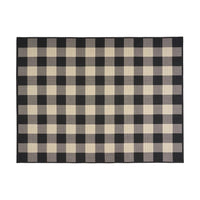 Ina Area Rug, Indoor Outdoor 8 x 10 Rectangular, Black Beige Gray Checkers