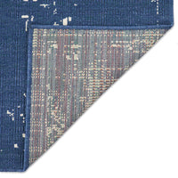 Sima Area Rug, Rectangular 8 x 10, Blue Woven Indoor Outdoor, White Design -BM321211