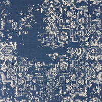 Sima Area Rug, Rectangular 8 x 10, Blue Woven Indoor Outdoor, White Design -BM321211