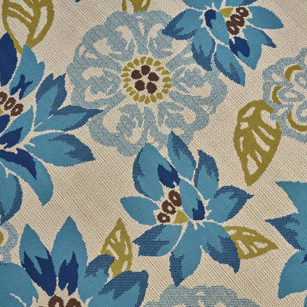 Ira Area Rug, Rectangular 8 x 10, Ivory Indoor Outdoor, Blue Yellow Floral -BM321216