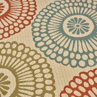 Monis Area Rug, Rectangular 3 x 5, Ivory Indoor Outdoor, Medallion pattern -BM321217