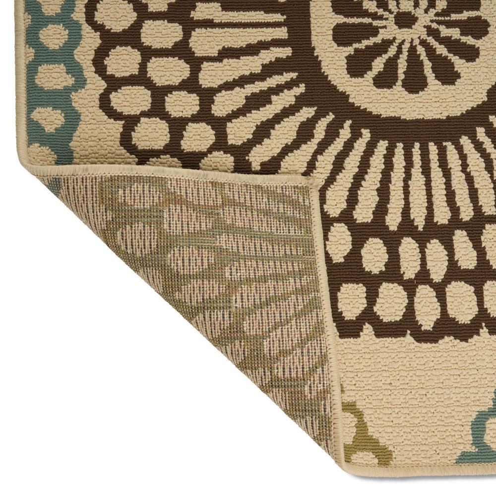 Monis Area Rug, Rectangular 5 x 7, Beige Indoor Outdoor, Medallion Pattern -BM321218