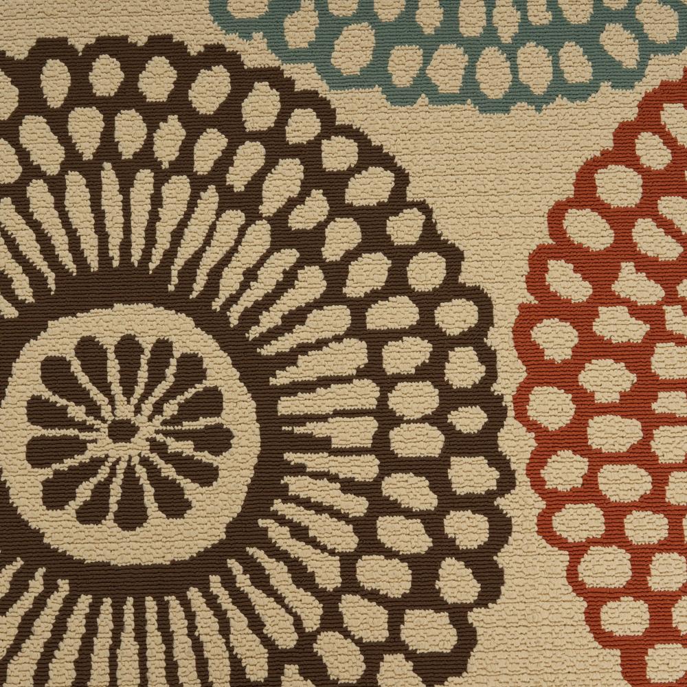 Monis Area Rug, Rectangular 5 x 7, Beige Indoor Outdoor, Medallion Pattern -BM321218