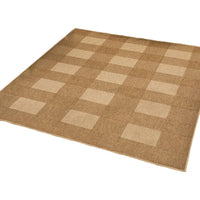 Ricky Area Rug, Rectangular 8 x 10, Light Brown Plaid, Indoor Outdoor -BM321220