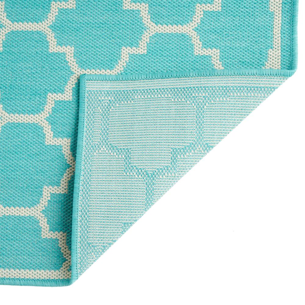 Mig Area Rug, Rectangular 5 x 7, Handcrafted Teal, Ivory Indoor Outdoor -BM321221