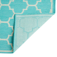 Mig Area Rug, Rectangular 5 x 7, Handcrafted Teal, Ivory Indoor Outdoor -BM321221