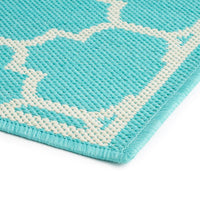 Mig Area Rug, Rectangular 5 x 7, Handcrafted Teal, Ivory Indoor Outdoor -BM321221