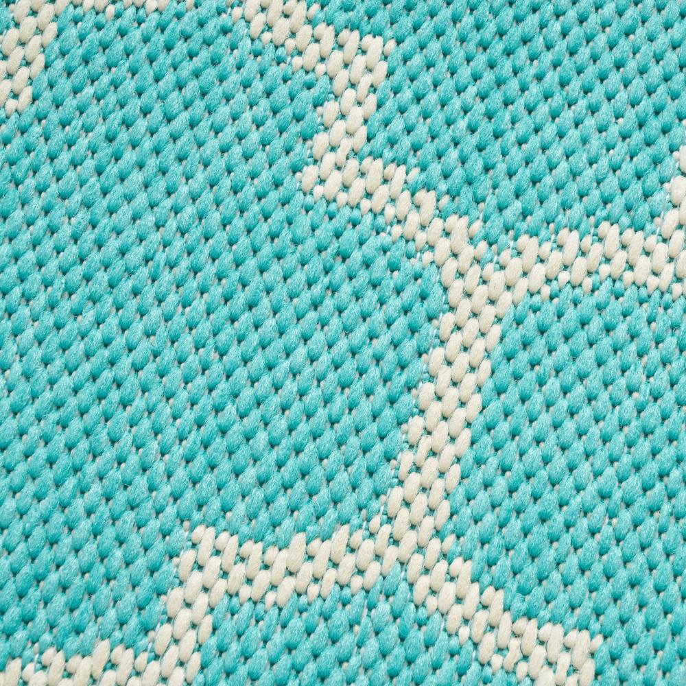 Mig Area Rug, Rectangular 5 x 7, Handcrafted Teal, Ivory Indoor Outdoor -BM321221
