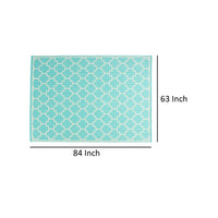 Mig Area Rug, Rectangular 5 x 7, Handcrafted Teal, Ivory Indoor Outdoor -BM321221