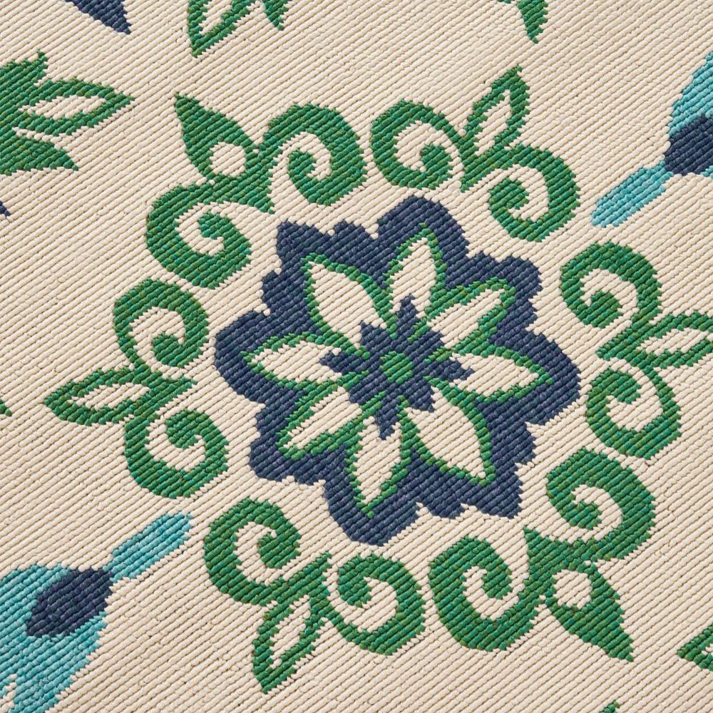 Dian Area Rug, 5 x 7 Ivory and Blue Indoor Outdoor, Medallion Pattern -BM321223
