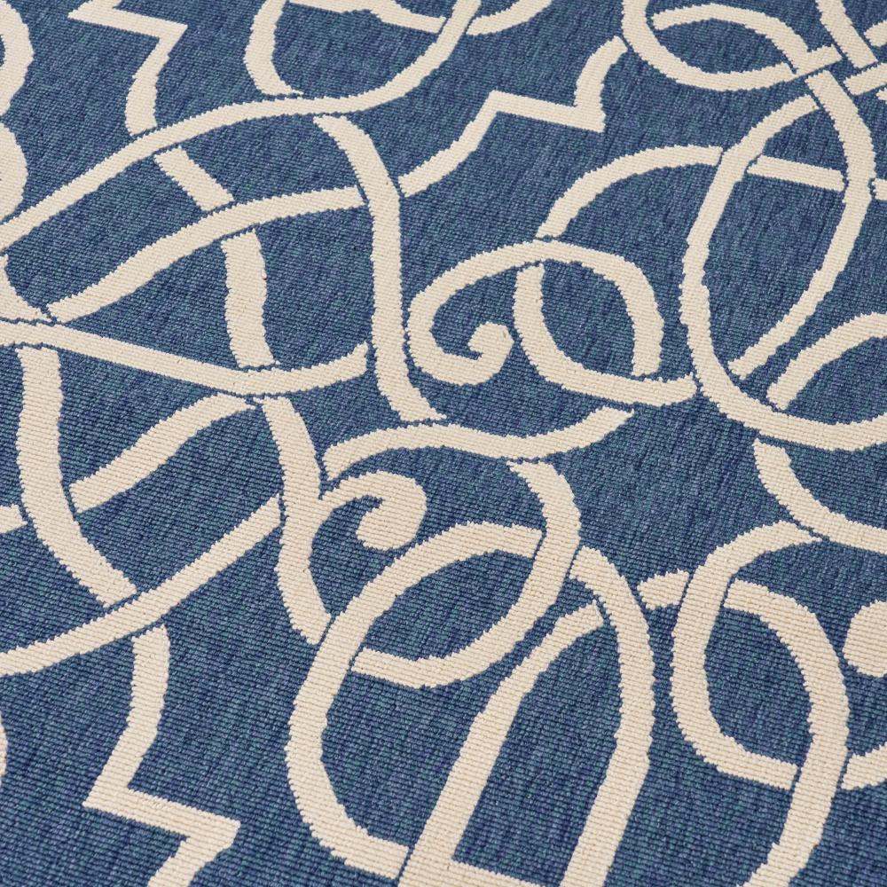 Dian Area Rug 5 x 8, Dark Blue, Ivory Indoor Outdoor, Argyle and Trellis -BM321224