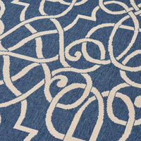 Dian Area Rug 5 x 8, Dark Blue, Ivory Indoor Outdoor, Argyle and Trellis -BM321224