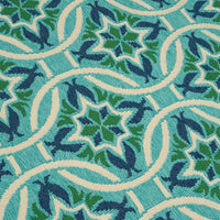 Dian 5 x 8 Area Rug, Blue, Green, White Indoor Outdoor, Intricate Design -BM321225