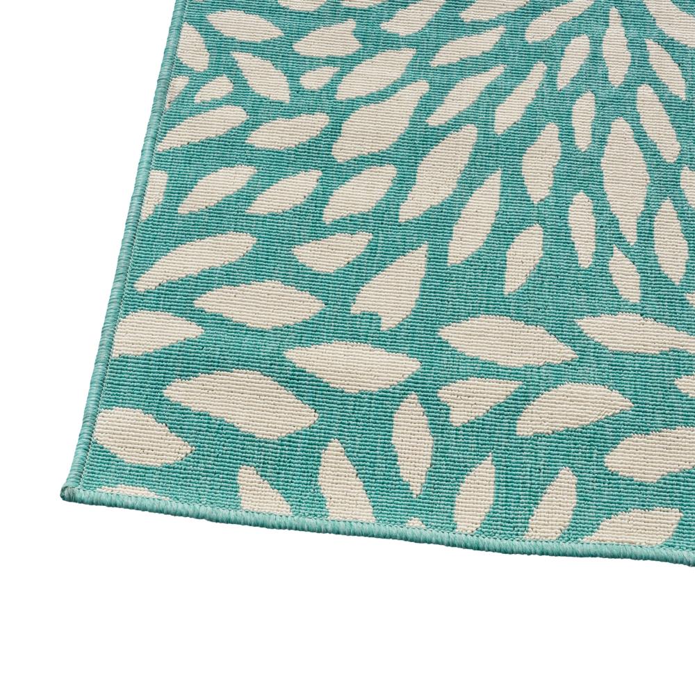 Dian Area Rug, Rectangular 5 x 8, Blue, Ivory Indoor Outdoor, Floral Design -BM321226