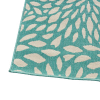 Dian Area Rug, Rectangular 5 x 8, Blue, Ivory Indoor Outdoor, Floral Design -BM321226