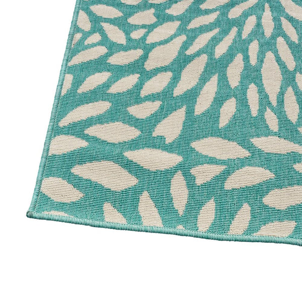 Dian Area Rug, Rectangular 5 x 8, Blue, Ivory Indoor Outdoor, Floral Design -BM321226