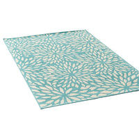 Dian Area Rug, Rectangular 5 x 8, Blue, Ivory Indoor Outdoor, Floral Design -BM321226