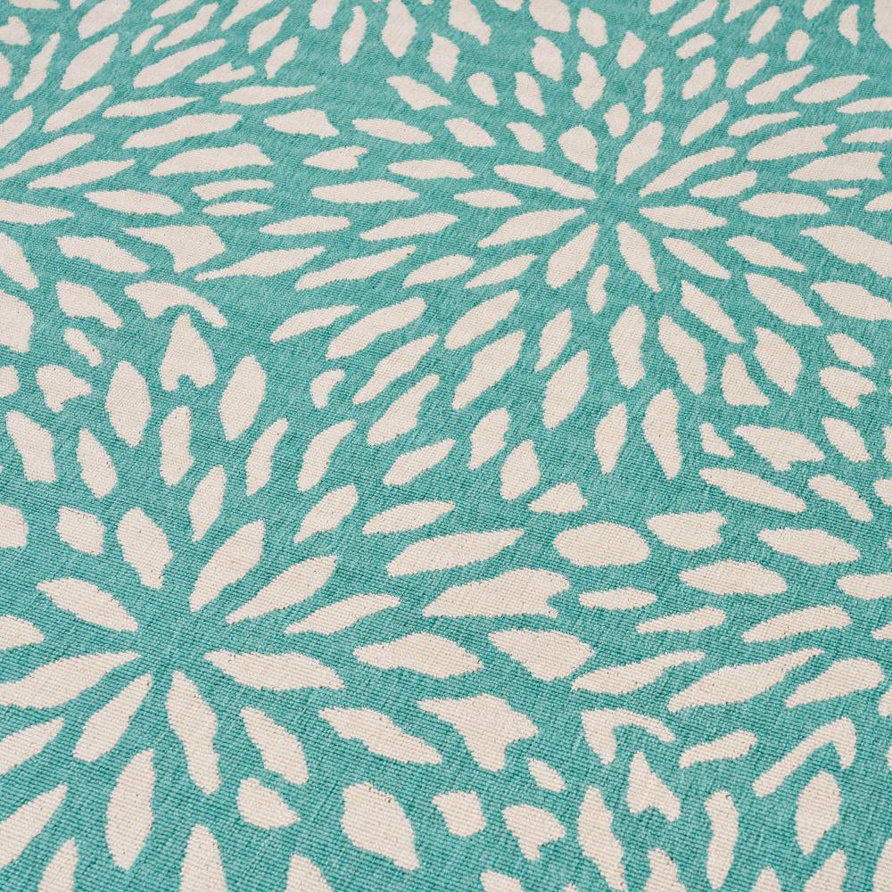 Dian Area Rug, Rectangular 5 x 8, Blue, Ivory Indoor Outdoor, Floral Design -BM321226