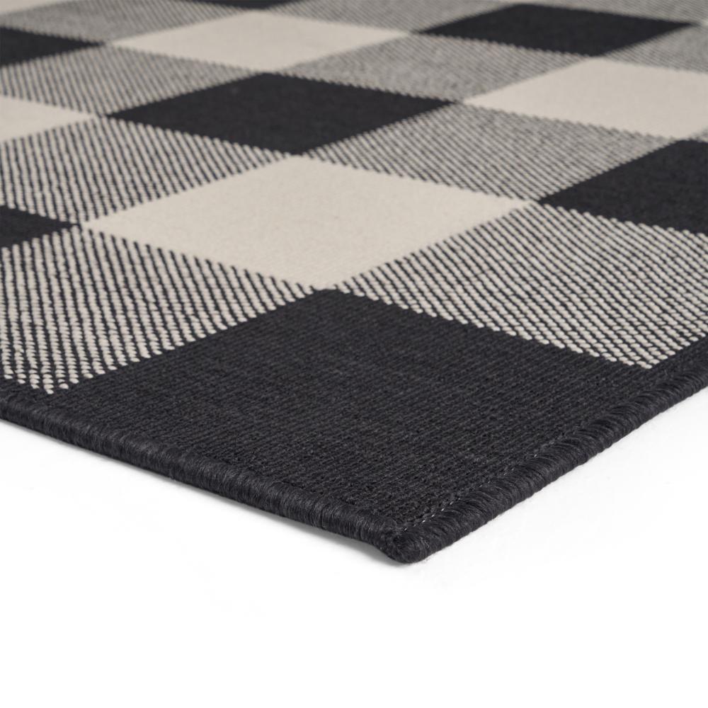 Ina Area Rug, Rectangular 5 x 7, Black, White, Gray Checkered Pattern -BM321228