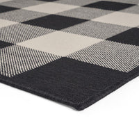 Ina Area Rug, Rectangular 5 x 7, Black, White, Gray Checkered Pattern -BM321228