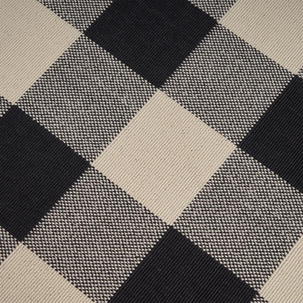 Ina Area Rug, Rectangular 5 x 7, Black, White, Gray Checkered Pattern -BM321228