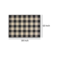 Ina Area Rug, Rectangular 5 x 7, Black, White, Gray Checkered Pattern -BM321228