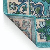 Dian Area Rug, 5 x 7, Ivory and Blue Indoor Outdoor, Medallion Design -BM321229