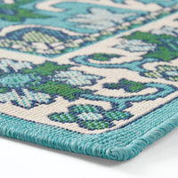 Dian Area Rug, 5 x 7, Ivory and Blue Indoor Outdoor, Medallion Design -BM321229