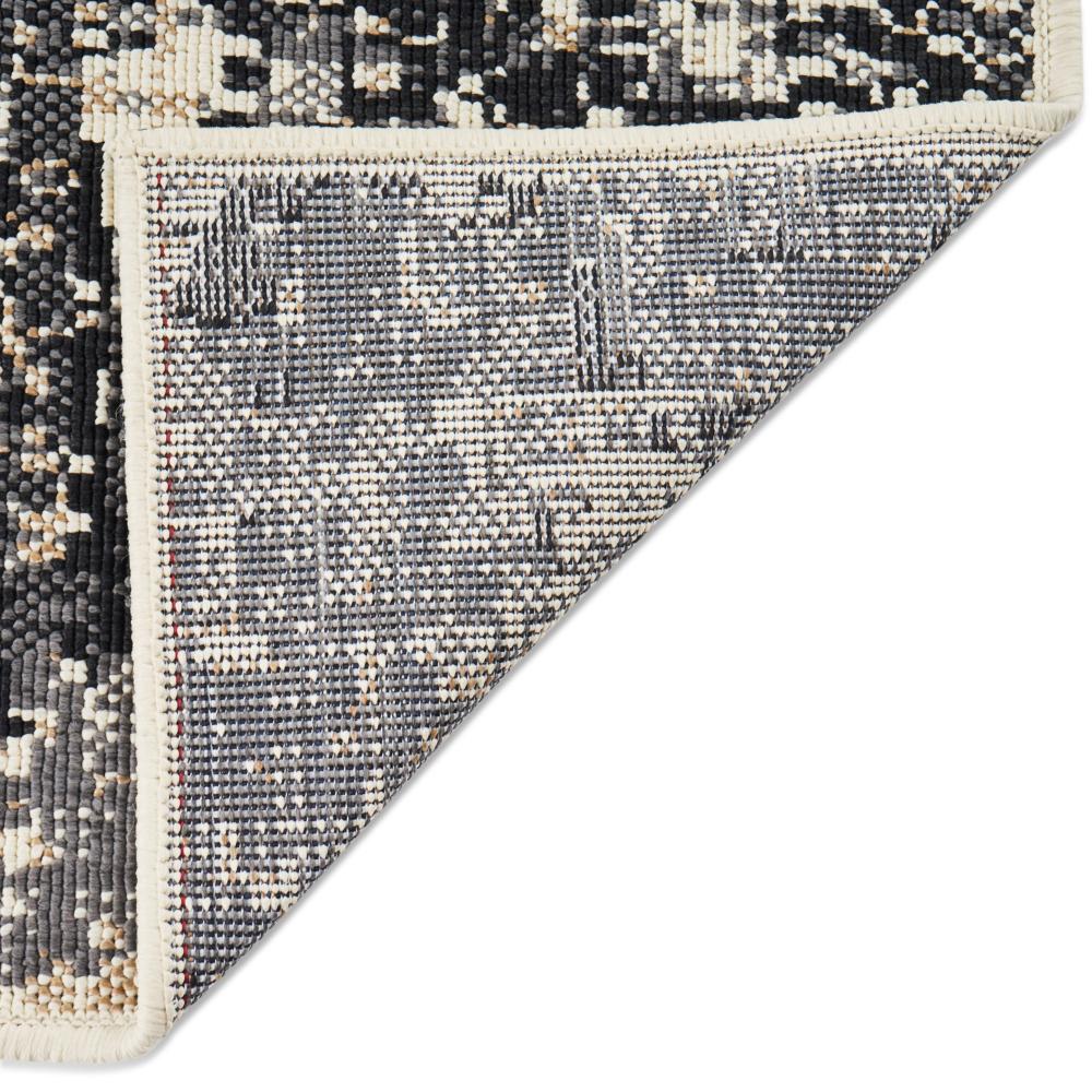 Mike Area Rug, 5 x 7, Black and Ivory, Indoor Outdoor, Abstract Design -BM321230