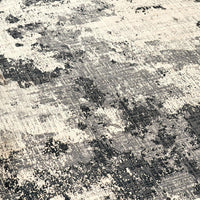 Mike Area Rug, 5 x 7, Black and Ivory, Indoor Outdoor, Abstract Design -BM321230
