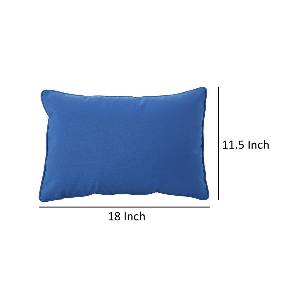 Naed Pillow Set of 2, Rectangular 12 x 18, Blue Water Safe Indoor Outdoor By Casagear Home