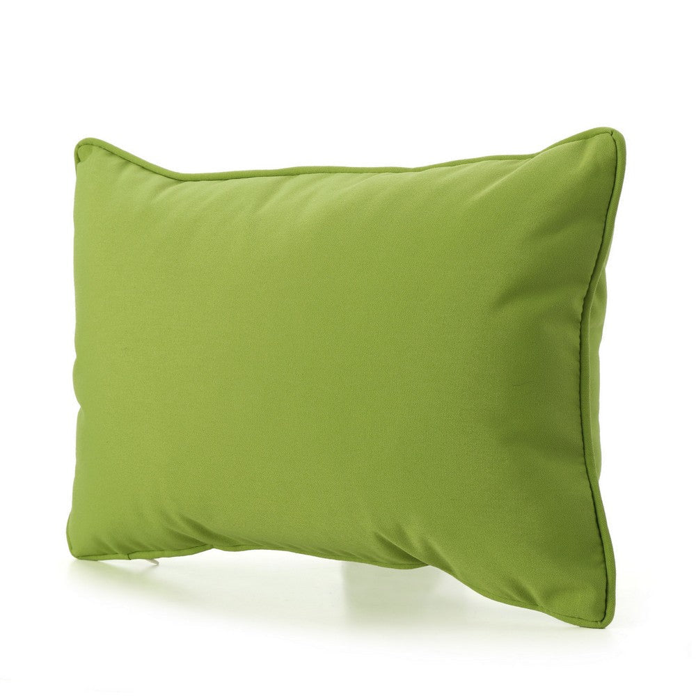 Naed Pillow Set of 2, Rectangular 12 x 18, Green Water Safe Indoor Outdoor By Casagear Home