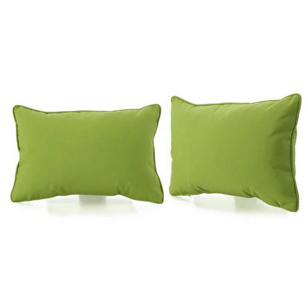 Naed Pillow Set of 2, Rectangular 12 x 18, Green Water Safe Indoor Outdoor By Casagear Home