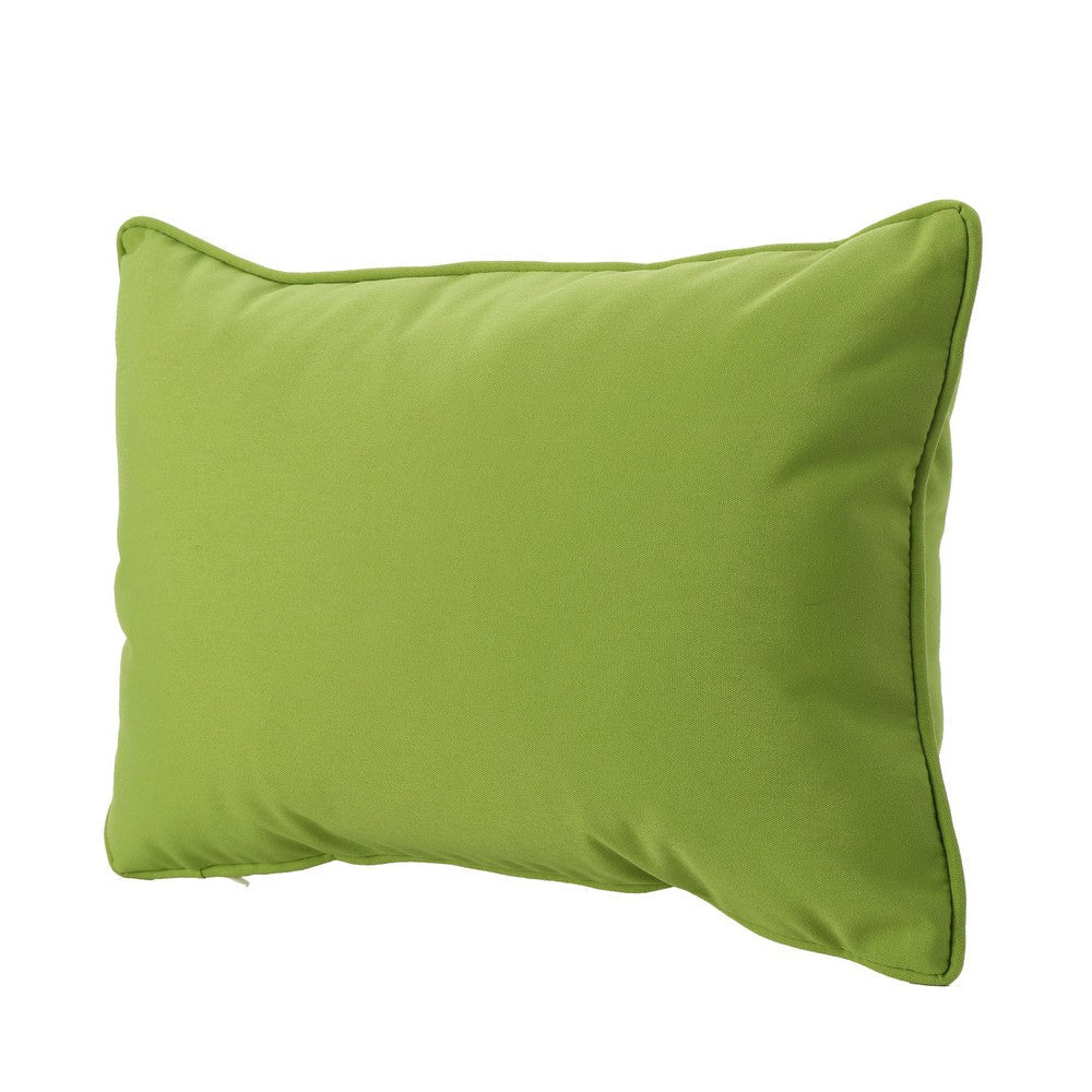 Naed Pillow, Rectangular 12 x 18, Green Water Safe Fabric Indoor Outdoor By Casagear Home