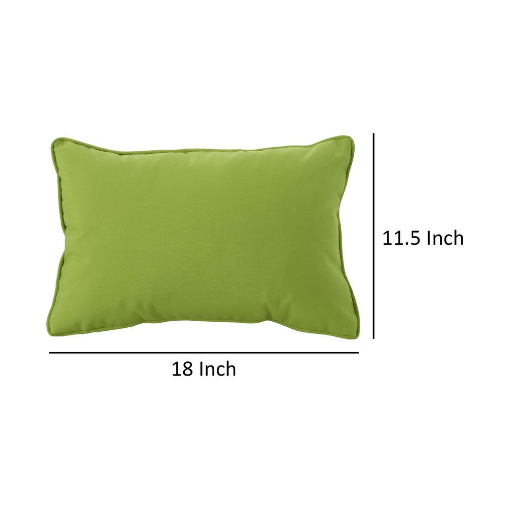 Naed Pillow, Rectangular 12 x 18, Green Water Safe Fabric Indoor Outdoor By Casagear Home