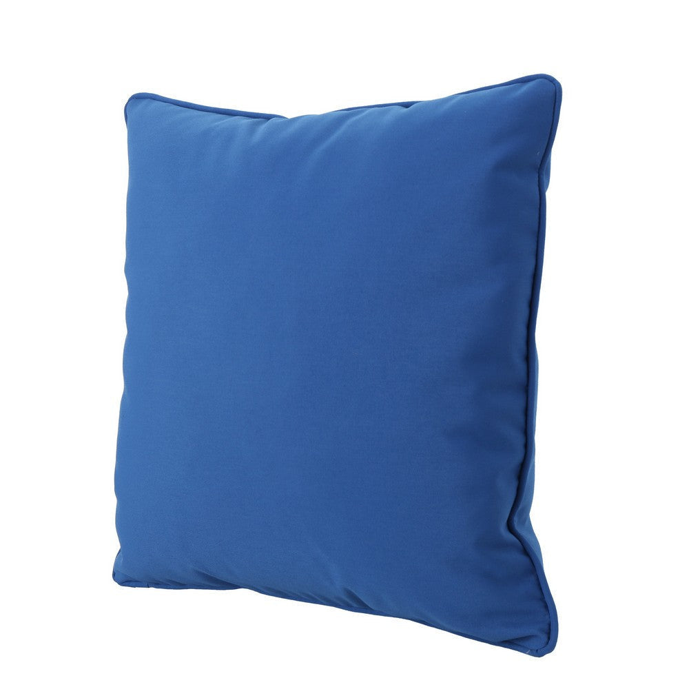 Naed Pillow, Square 18 Inch, Plush Blue Water Safe Fabric Indoor Outdoor By Casagear Home