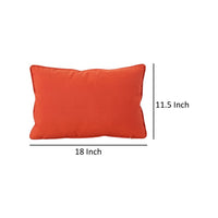 Naed Pillow, Rectangular 18 Inch, Orange Water Safe Fabric Indoor Outdoor By Casagear Home