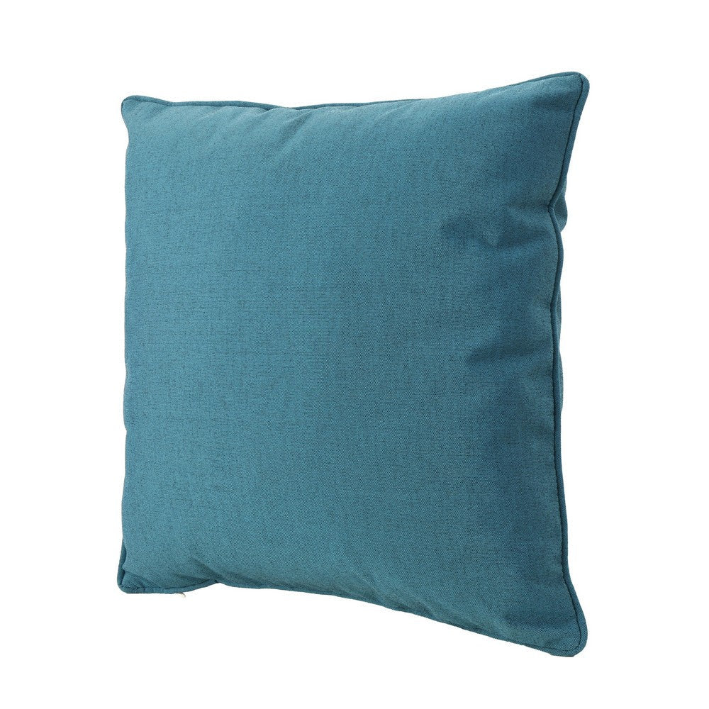 Naed Pillow, Square 18 Inch, Plush Teal Water Safe Fabric Indoor Outdoor By Casagear Home