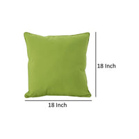 Naed Pillow, Square 18 Inch, Plush Green Water Safe Fabric Indoor Outdoor By Casagear Home