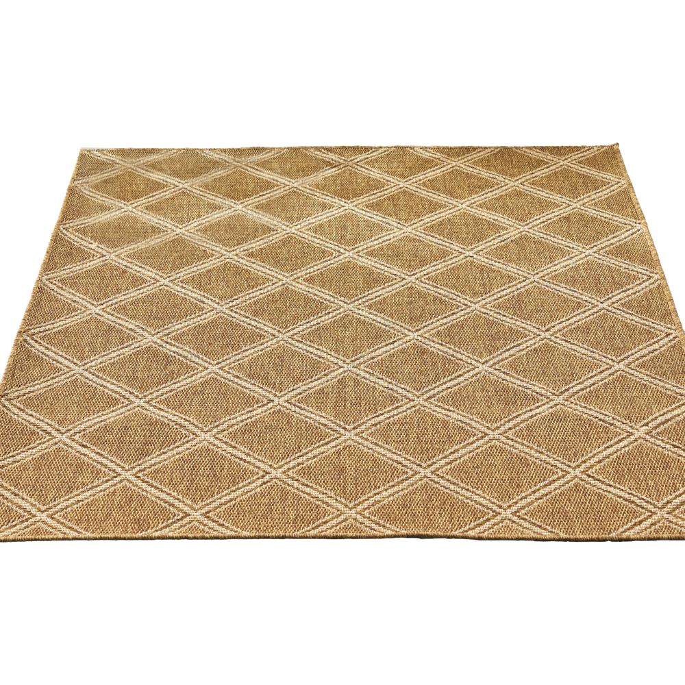 Nicks Area Rug, Rectangular 5 x 7, Brown Indoor Outdoor Diamond Pattern -BM321240