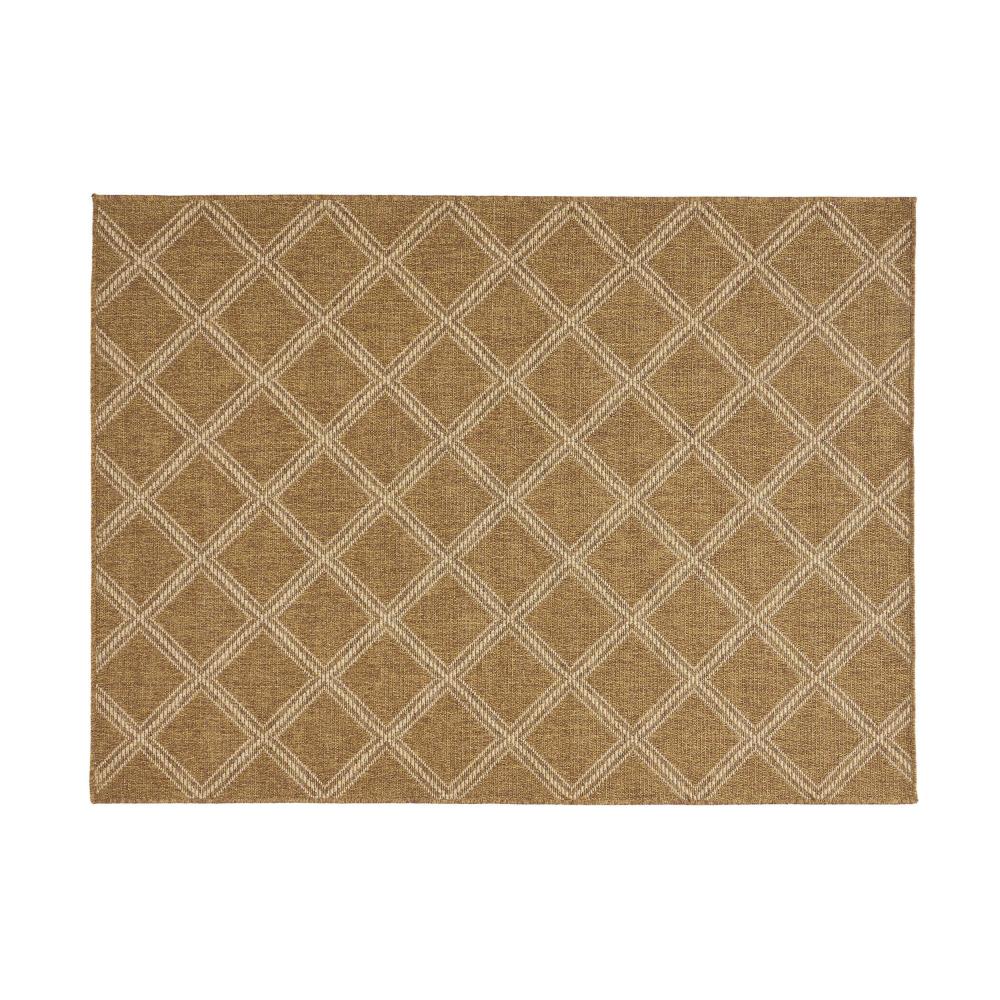 Nicks Area Rug, Rectangular 5 x 7, Brown Indoor Outdoor Diamond Pattern