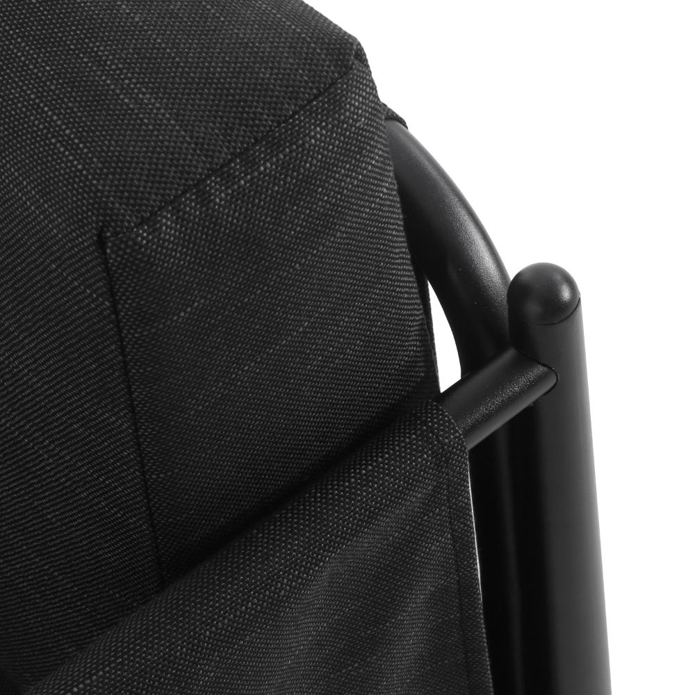 Jackie Outdoor Club Accent Chair, Black, Dark Gray Cushions, Aluminium -BM321241