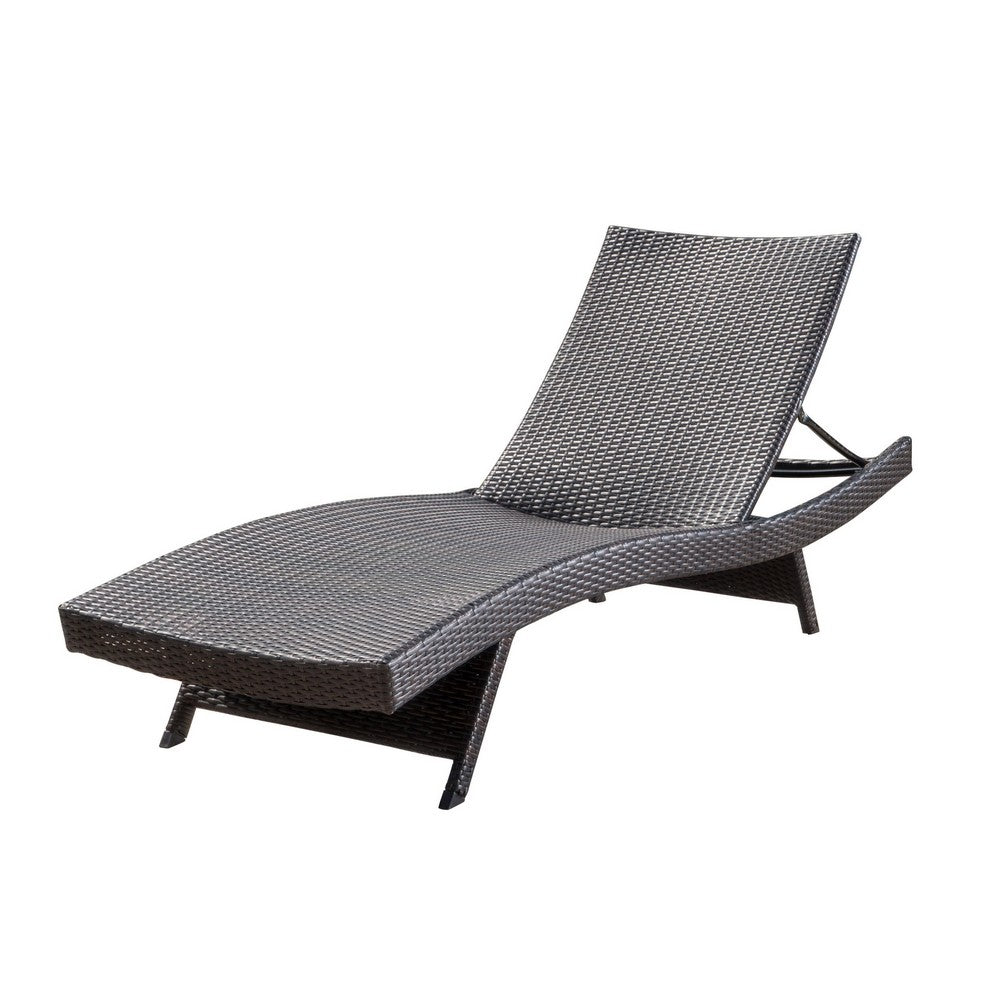 Mach Chaise Lounger, Dark Brown Rattan Wicker Frame, Outdoor, 79 Inch -BM321242