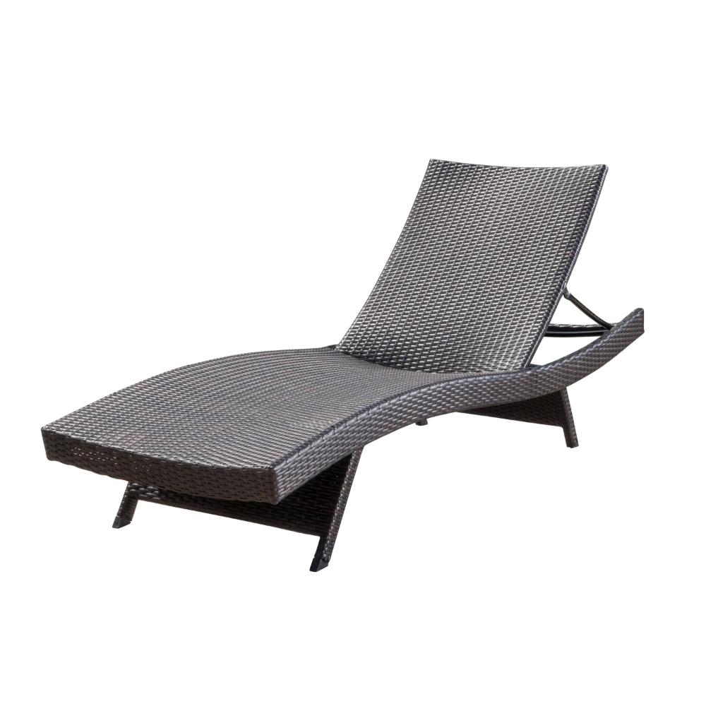 Mach Chaise Lounger, Dark Brown Rattan Wicker Frame, Outdoor, 79 Inch -BM321242