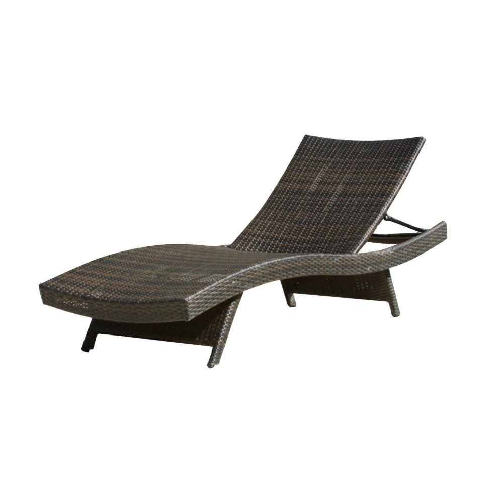 Mach Chaise Lounger, Dark Brown Rattan Wicker Frame, Outdoor, 79 Inch -BM321242