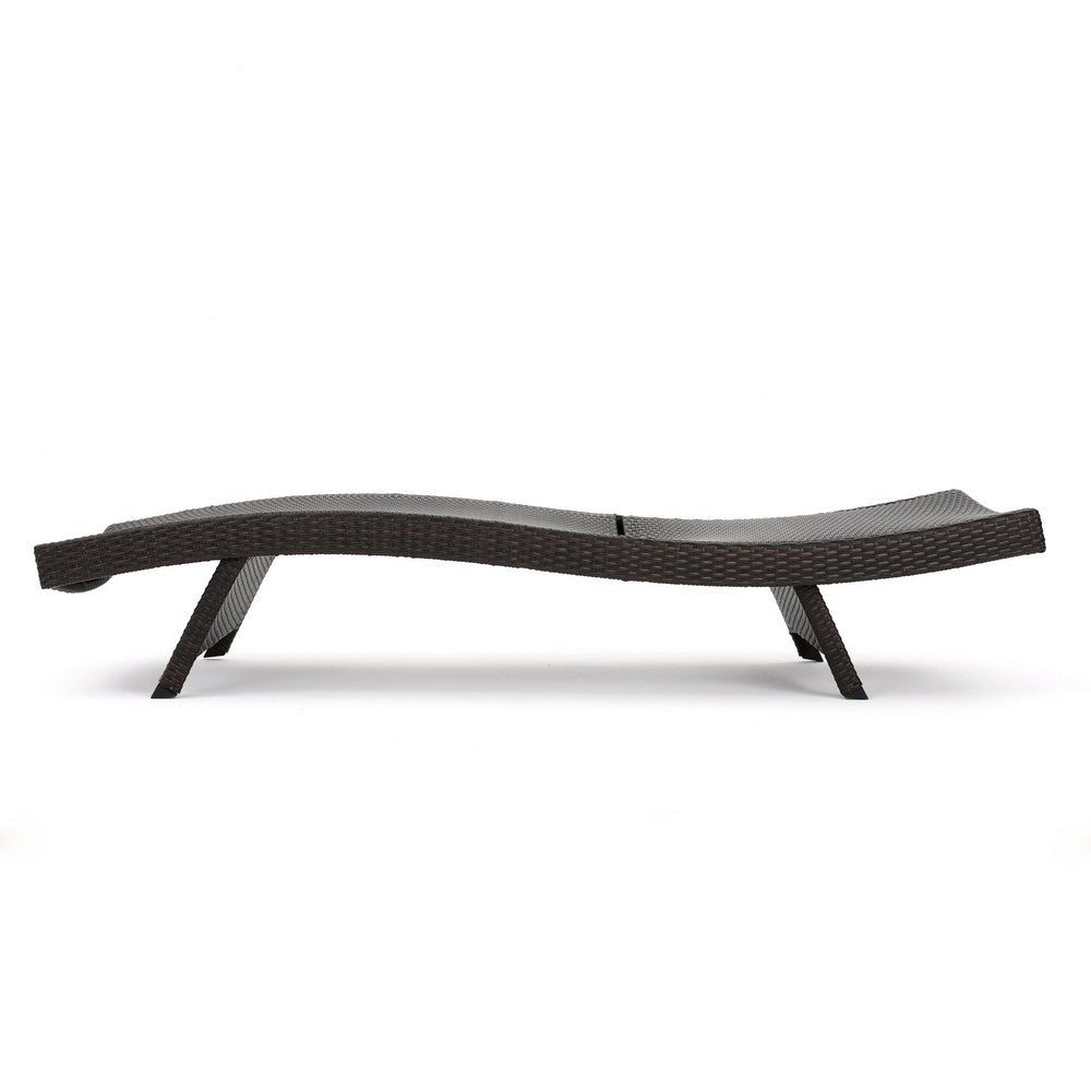 Mach Chaise Lounger, Dark Brown Rattan Wicker Frame, Outdoor, 79 Inch -BM321242