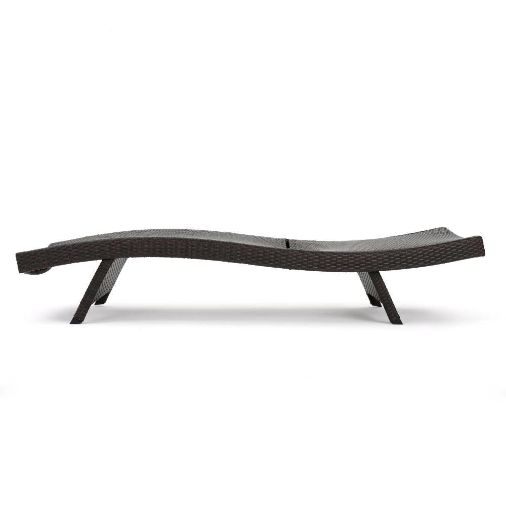 Mach Chaise Lounger, Dark Brown Rattan Wicker Frame, Outdoor, 79 Inch -BM321242
