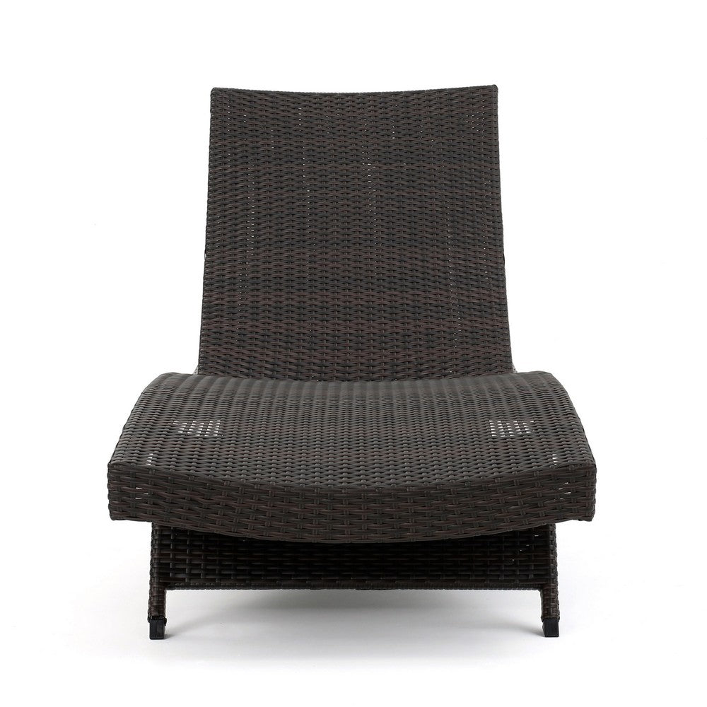 Mach Chaise Lounger, Dark Brown Rattan Wicker Frame, Outdoor, 79 Inch -BM321242