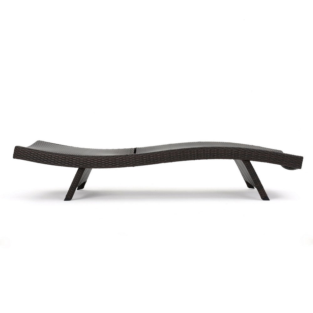 Mach Chaise Lounger, Dark Brown Rattan Wicker Frame, Outdoor, 79 Inch -BM321242
