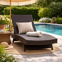 Mach Chaise Lounger, Dark Brown Rattan Wicker Frame, Outdoor, 79 Inch -BM321242